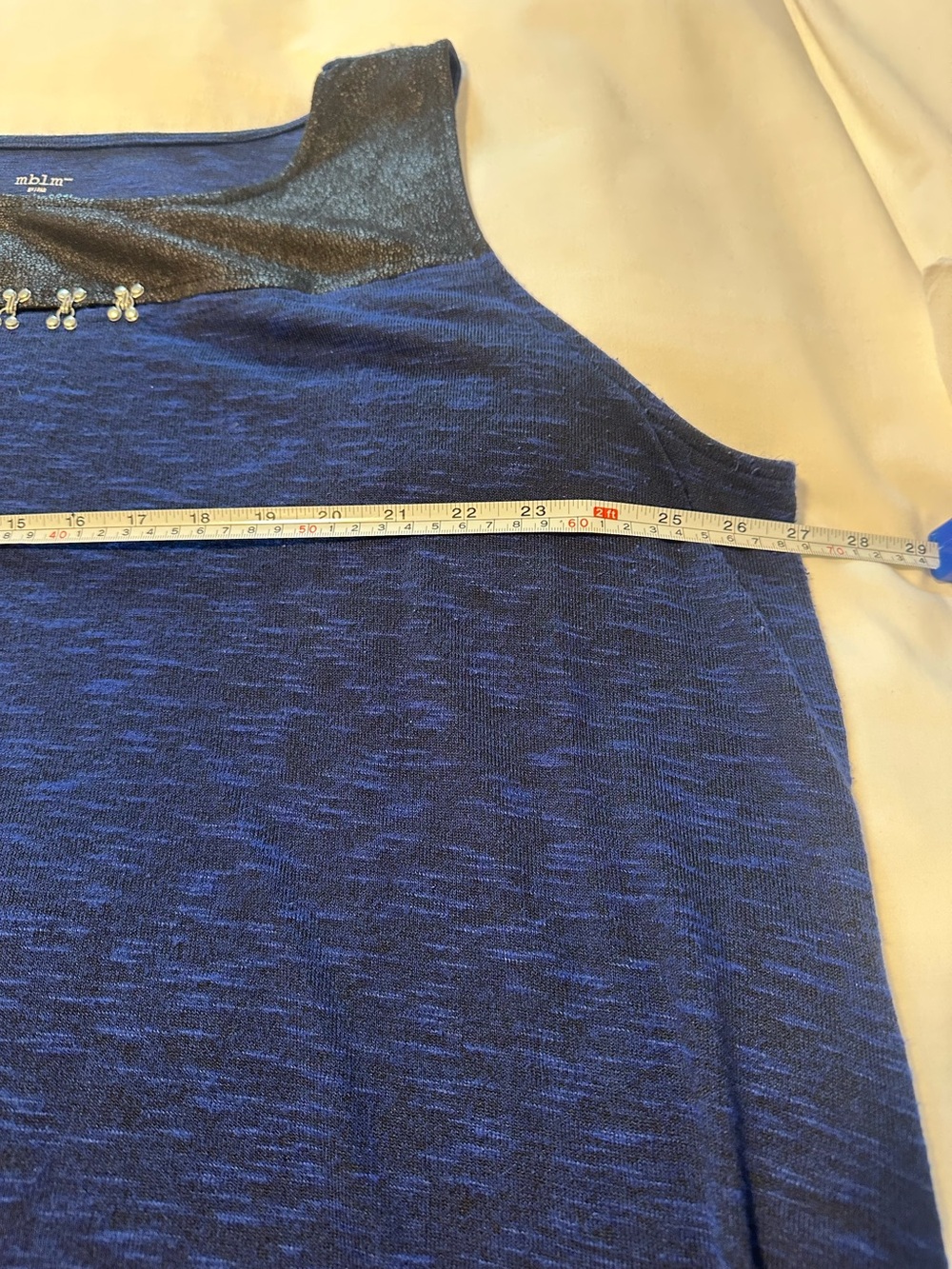 MBLM Tess Helliday 3X Sleeveless Royal Blue / Black Neck Metal Hooks Tank Top - Picture 9 of 11